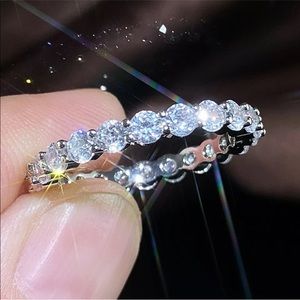 Silver Plated Cubic Zirconia Ring